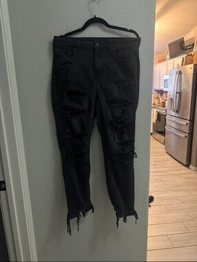 American Eagle Outfitters Black Ripped Skinny Jeans